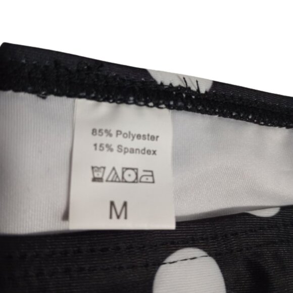Black with White Polka dots Swim Bottoms Size M - Picture 2 of 3